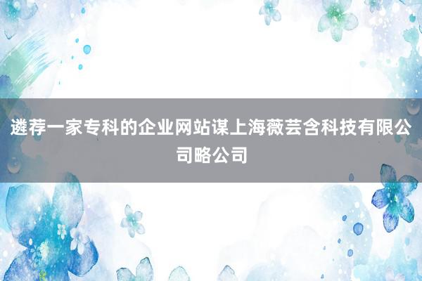 遴荐一家专科的企业网站谋上海薇芸含科技有限公司略公司